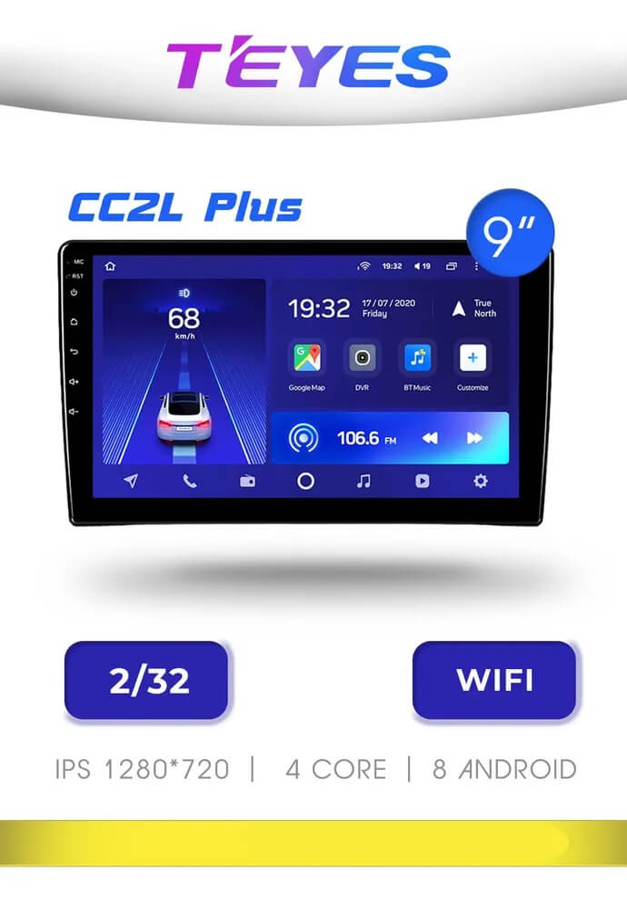 Avtomobil monitorlari Teyes CC2L Plus 10.2 2+32 Gentra, Lasetti Cobalt, Nexia3 ramka bilan